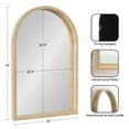 thumbnail image 6 of Kate and Laurel Hutton Modern Wood Arched Mirror, 24 x 36, Natural Wood, Decorative Transitional Large Arch Mirror with Deep Profile for Use as Bathroom Mirror for Over Sink, 6 of 9