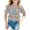 Grey, variant on Girls Shirts Short Sleeve Lapel Collar Solid Color Tops Lace Trim Back to School Elegant Casual Shirt for Girls