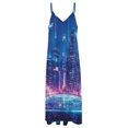 thumbnail image 4 of City Neon Streetview Night at Night Sleeveless Dress Women's Luxury Party Dress Birthday Dresses for Women, 4 of 7