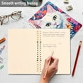 thumbnail image 5 of White Cat Flowers Floral Ring Binder Notebook Journey Note Diary College Ruled Spiral Notebook Study Loose Leaf Paper A5 60 Pages, 5 of 8