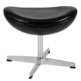 thumbnail image 2 of Pouf en cuir noir, 2 of 3