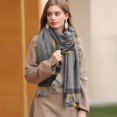 thumbnail image 4 of Prolriy Scarf for Women Autumn and Winter Colorful Plaid Shawl Thickening Warm Fringe Scarf Womens Scarf D, 4 of 8
