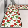 thumbnail image 2 of Kitchen Rugs Sets Of 2,Red Strawberry Plants Fruit Flower Leaf Anti Fatigue Kitchen Mat Rugs Non Slip Washable,Decorative Kitchen Floor Mats for Kitchen,Sink,Laundry,17"x47"+17"x47", 2 of 5