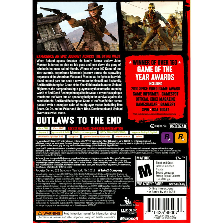 Red Dead Redemption, Manual Only (NO GAME!), Microsoft XBOX 360