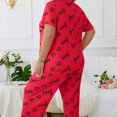 thumbnail image 5 of Womens Plus Size Pajama Soft Silky Print Set Short Sleeve Sleepwear 2 Piece Lightweight Loungewear for Home, 5 of 11