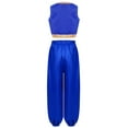 thumbnail image 2 of TiaoBug Kids Boys Arabian Prince Outfits Toad Waistcoat Open Front Vest with Bloomers Dance Pants Set Royal Blue 8, 2 of 7