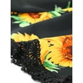thumbnail image 6 of REFINED ATTIRE Women's Floral Printed Lace Trim Elastic Waist Shorts XS Black-sunflowers, 6 of 7