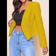 thumbnail image 5 of Blazer Corto para Mujer, Chaqueta Informal/de Trabajo de Larga con Abertura Frontal y Bolsillos Amarillo L, 5 of 8
