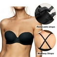 thumbnail image 5 of Women's Underwire Bra Convertible Strapless T Shirt Bra Seamless Underwear Bra Pack of 3, 5 of 7