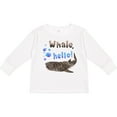 thumbnail image 3 of Inktastic Whale, Hello Cute Whale Shark with Bubbles Boys or Girls Long Sleeve Toddler T-Shirt, 3 of 5
