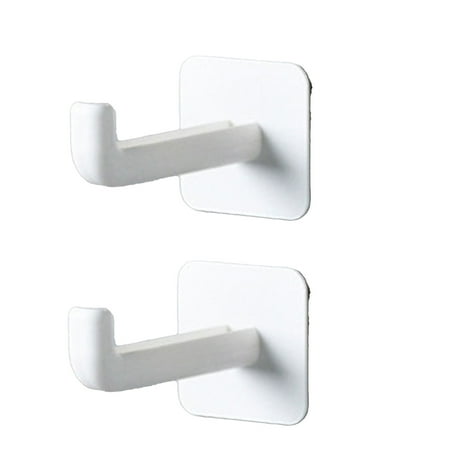 

2pcs Coat Hooks Wall Mounted Punch Free Multifunctional Durable Plastic Wall Hanging Coat Hook for Balcony