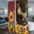 thumbnail image 6 of Chicken Sunflowers Shower Curtain, Yellow Flower Bee Farms Animal Oil Painting Waterproof Shower Curtain Set with 12 Hooks Lightweight Bath Curtains Fabric Bathroom Decor 72x78 Inches, 6 of 9