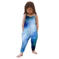 thumbnail image 1 of MIASHUI Rompers for Girls Casual Starry Sky Printed Sleeveless Jumpsuits Baggy Overalls,Light Blue,3-4 Years, 1 of 4