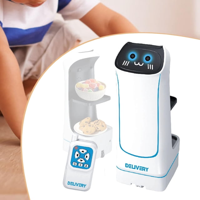 Robot de reparto de comida para niños, regalo de cumpleaños, divertido, creativo, educativo, con efectos de sonido y luz para niños y niñas.