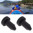 thumbnail image 4 of Paquete de 2 tapones de drenaje para kayak, tapones para orificios de canoa de barco, tapones compatibles con kayaks Sun Dolphin, kayak de pedal, negro, 4 of 5