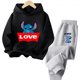 thumbnail image 3 of Conjunto de sudadera con capucha Kawaii Stitch 2024, conjunto de sudadera informal de manga larga y pantalones largos para niñas de 2 a 13 años, conjunto de ropa de otoño de 2 piezas, 3 of 5