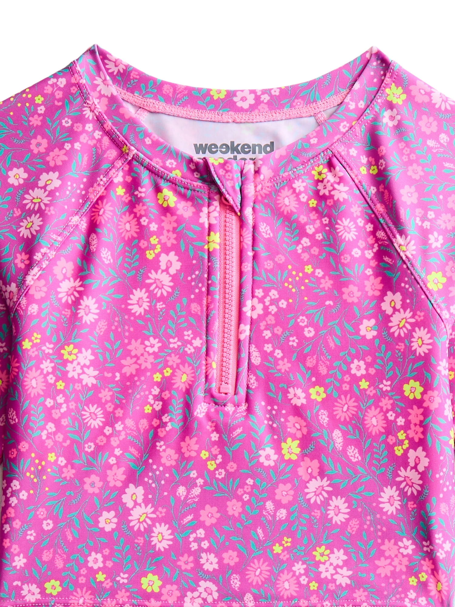 Weekend Academy Girls Long Sleeve Rash Guard and Bottoms Swim Set, 2-Piece, Sizes 4-16