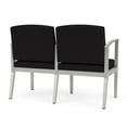 thumbnail image 3 of Amherst Steel Reception Waiting Room 2-Seat Chair / Silver Steel / Black, 3 of 3