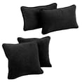 thumbnail image 2 of Blazing Needles 9819-CD-S4-MS-BK Double-Corded Solid Microsuede Throw Pillows with Inserts, Black - Set of 4, 2 of 2
