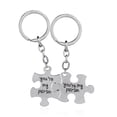 thumbnail image 3 of Raindrops Silver Metal Jigsaw Keychains with Lovely Letter Design for Bag Decoration and Car Keys, 3 of 7