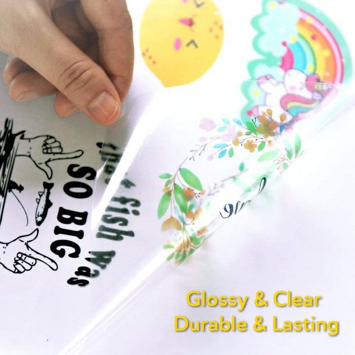 Koala Printable Clear Sticker Paper - Only for Laser Printer - 8.5x11 inch 20 Sheets Full Sheet 100% Transparent Label Paper for DIY Personalized