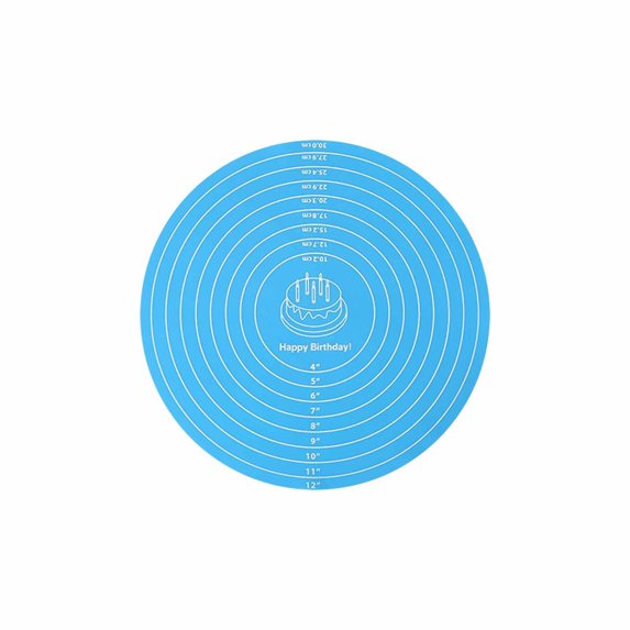 Round Silicone Baking Mats 12 Inch Round Baking Mat with Measurements for Rolling Out Dough Cake Pizza Cookies, Non-Stick Baking Heat Resistant Reusable Mat for Cake Turntable