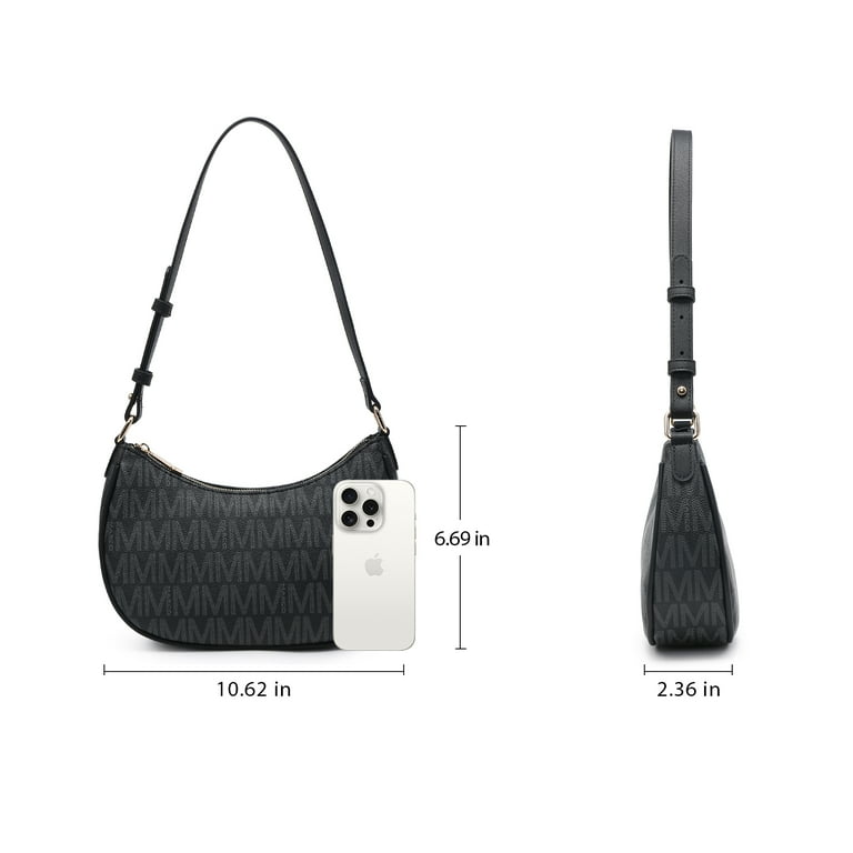 ショルダーバッグ・ポシェット   Women's Black White CKJ Sherpa Small Crescent S MKP COLLECTION Shoulder Bags for Women Trendy Small Crescent