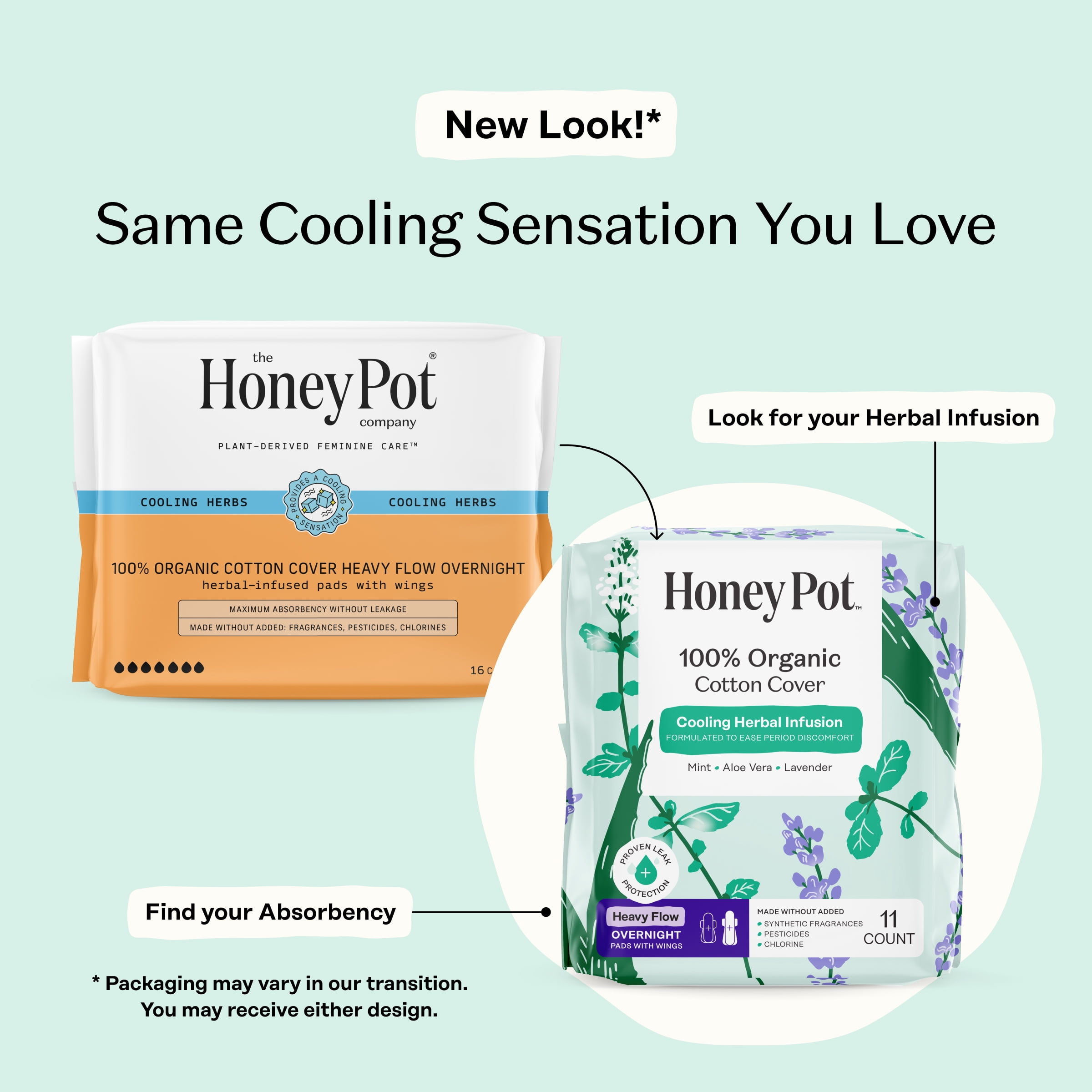Honey Pot Cooling Heavy Flow Overnight, 11ct
