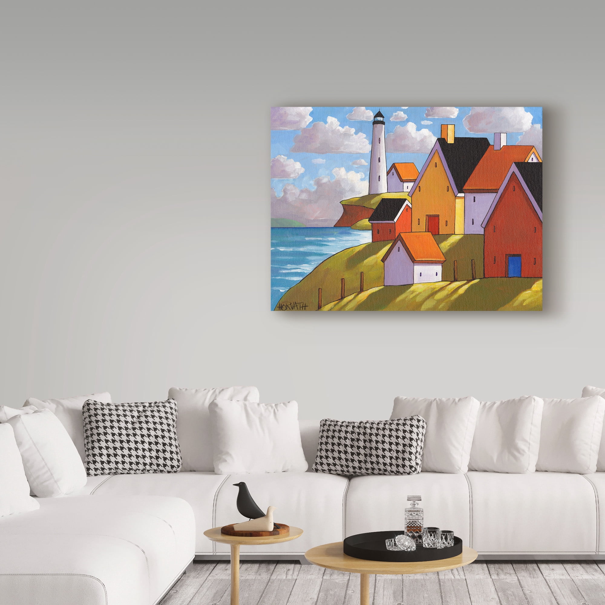 Cathy Horvath-Buchanan 'Lighthouse Cottage Hillside View' Canvas Art