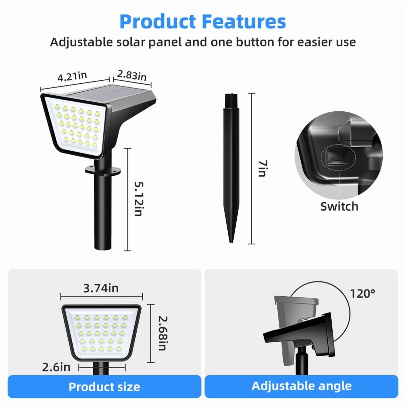 SZRSTH Solar Lights Outdoor, 4 Pack Waterproof LED Lights for Outdoor Decor Yard Garden Landscape Pathway