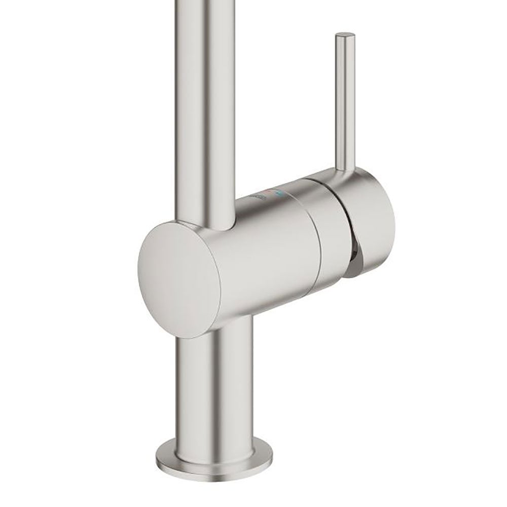 Grohe 30300dc0 Minta 13 One Handle Deck Mounted Pull Out Kitchen Faucet In Supersteel