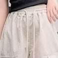 thumbnail image 6 of Ccpelsie Girls Wide Leg Sweatpants Drawstring High Waist Baggy Pants Cute Print Sweatpants with Pockets for Teen 5-14Y(Beige,15-16 Years), 6 of 8