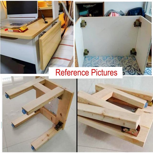 2X Patas de mesa plegables - Bisagra de mesa plegable - Soportes de mesa plegables - Soportes de esquina de patas de mesa plegables - Bisagra de patas de silla - Banco de trabajo plegable LingWen 9024715476715