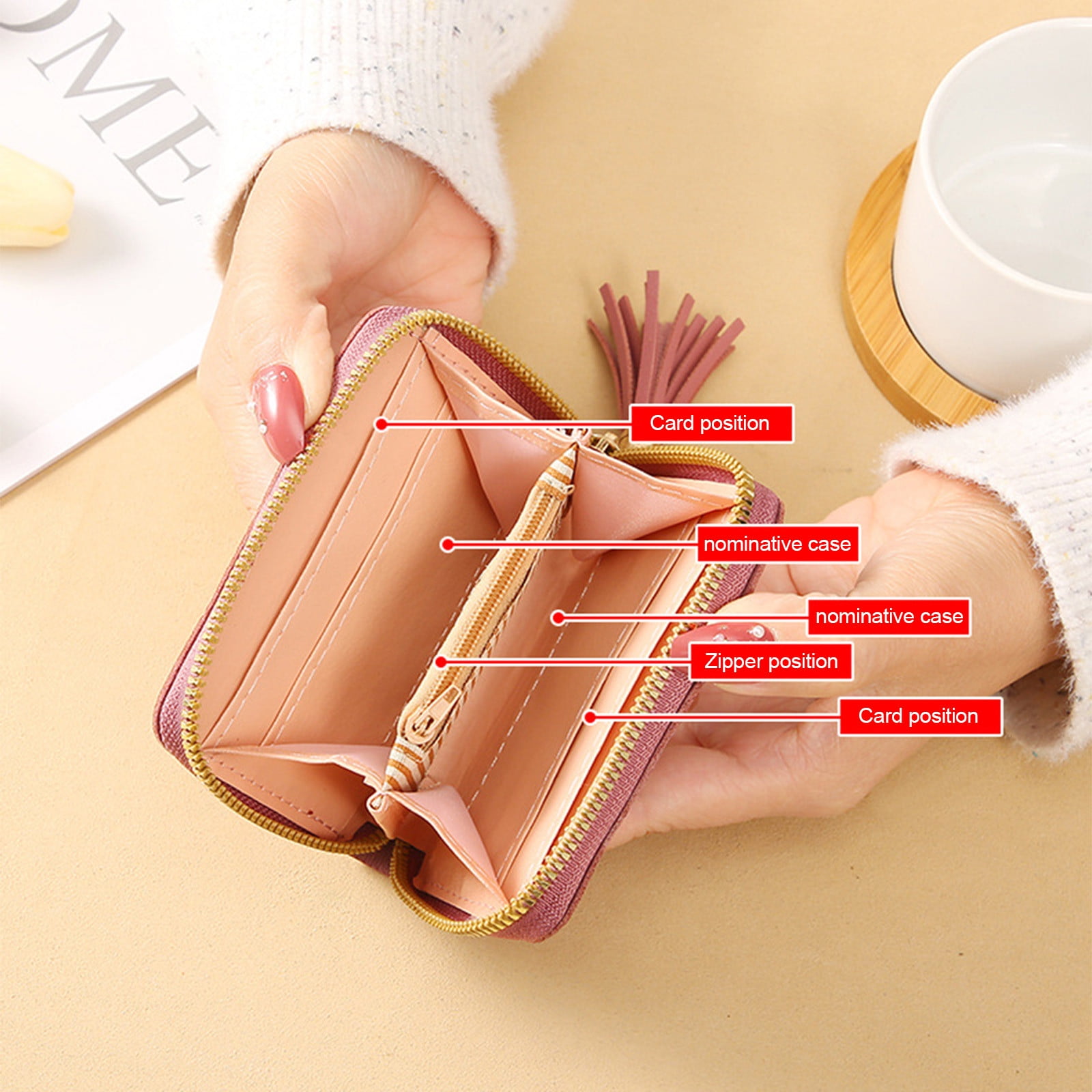 OIDERY RFID Card Holder Wallet for Women Slim Bifold Zipper Card Organizer  Wallets with Gift Box