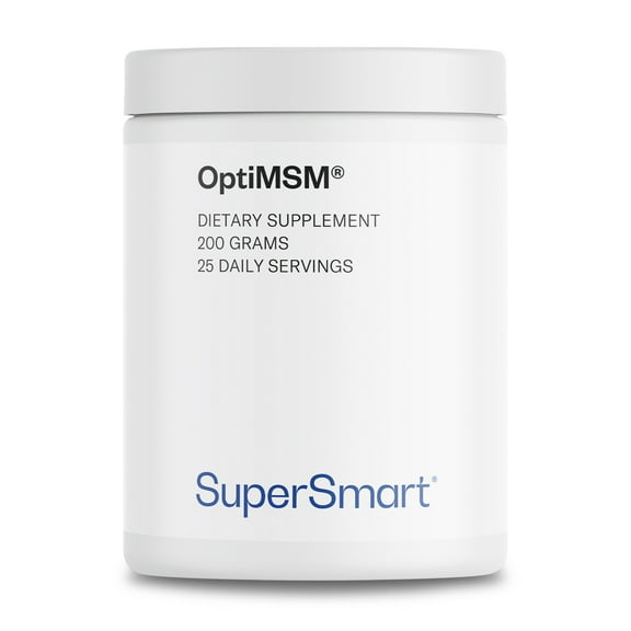 Supersmart - MSM Powder (MethylSulfonylMethane) - with OptiMSM - Joint Supplements - Cartilage Health Support | Non-GMO & Gluten Free - 200 g