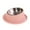 Pink, variant on Elevated Tilted Pet Bowl with Non- Base - 15° Raised Stainless Steel Dog Cat Feeder for Anti-Vomiting, Better Posture & Easy Feeding, Indoor Outdoor Use