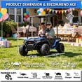 thumbnail image 3 of Sopbost 24V 4WD Kids Ride On UTV with Remote Control, 2 Seater Battery Powered Ride On Toy with EVA Tires, Music, Plastic Roof, 3-5 MPH, Ages 3-8, Blue, 3 of 10