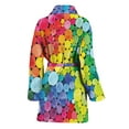 thumbnail image 2 of Watercolor Rainbow Pattern Women Bathrobe One Size Univeral Fits, Rainbow Colorful Fashion Lightweight Plush Fleece Long Robe For Women, 2 of 3