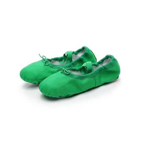 

Sanviglor Mens Practice Shoe Toe Ballet Slippers Split Sole Dance Dancing Professional Lightweight Slipper Flats Breathable Canvas Green 6C