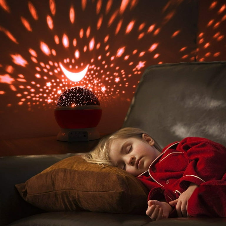 Coolmade Kids Night Light, Moon Star Night Light Rotating Star