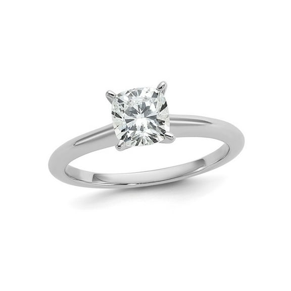 1.00 Carat (Ctw VS2-VS1, D-E-F) IGI Certified Cushion-Cut Lab Grown Diamond Solitaire Engagement Ring in 14K White Gold