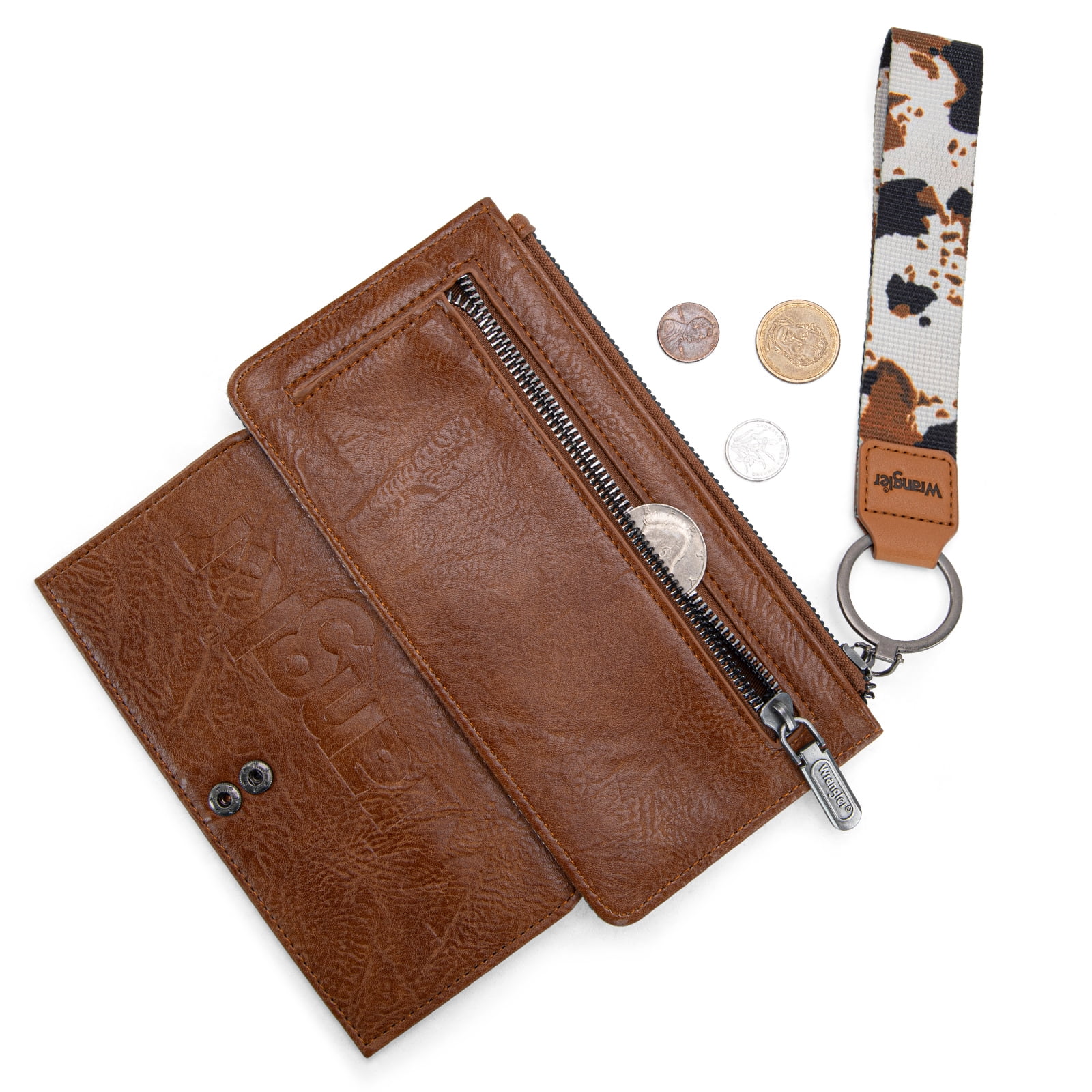 Wrangler Purses for Women Western Clutch Purse Rfid Wallet Womens, Cow-Brown