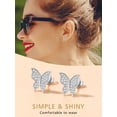 thumbnail image 6 of FindChic Sterling Silver Earrings for Women Cubic Zirconia Butterfly Stud Earrings for Birthday, 6 of 9