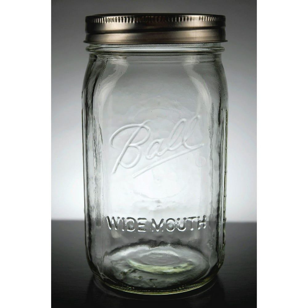 Wide Mouth Quart Size Mason Jars (Case Of 12) 61/2In. Tall & 31/2In