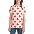 thumbnail image 2 of Honeii Happy Canada Day Print Youth Short Sleeve T-Shirt,Boys Athletic Shirt,Quick Dry Short Sleeve Performance Moisture Wicking T Shirt, 2 of 6
