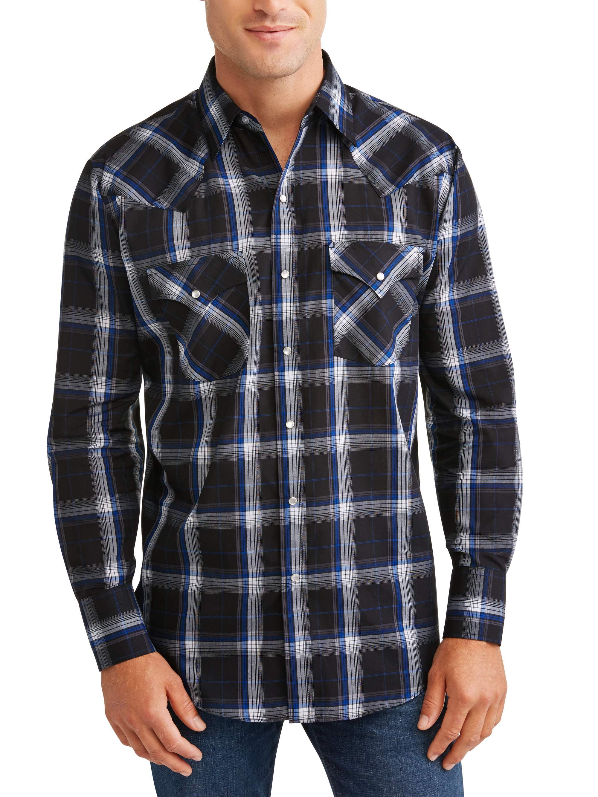 Plains Plains Men's Long Sleeve Plaid Western Shirt