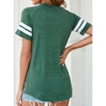 thumbnail image 6 of FUTATA Women's Summer Tops Crewneck Short Sleeve Casual Tunics T-Shirts Fashion Striped Round Neck Workout Yoga Tee Blouse ,Black/Pink/Green, 6 of 6