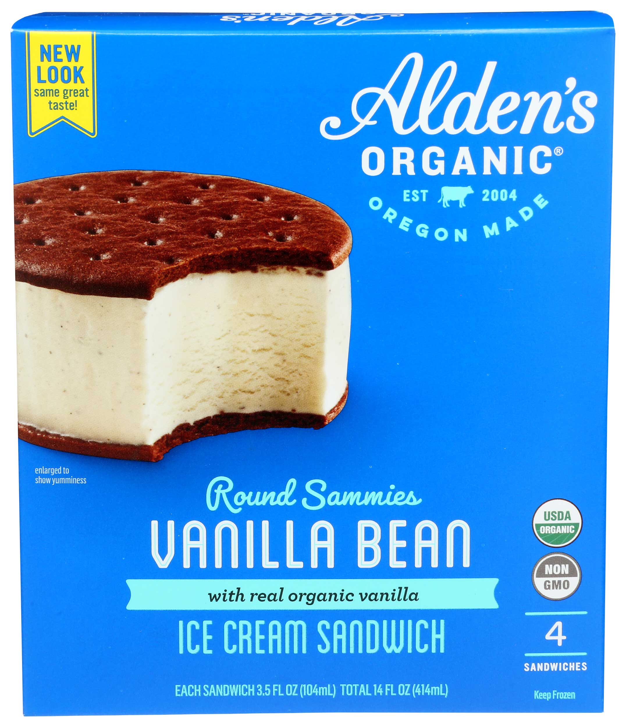 Aldens Organic Vanilla Bean Ice Cream Sandwich, 14 Fluid Ounce 12