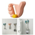 thumbnail image 3 of Organizador de trapeadores sin perforaciones, práctico clip para palas, cepillos de baño, cocina Rosa, 3 of 9