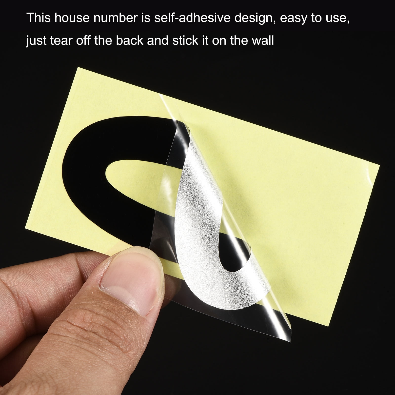 Unique Bargains Reflective Mailbox Numbers Sticker 0-9 Adhesive Number 3.27 Inch Black 5 Set